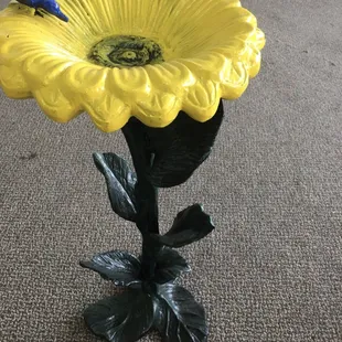 Sunflower Birdbath.