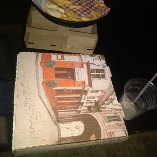 Pizza and a meal why my empty margarita cup