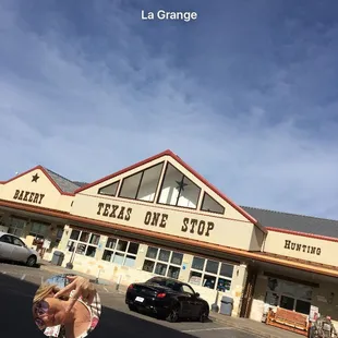 a car parked in front of a store