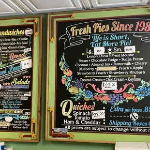 Menu as of Sept 1, 2022
