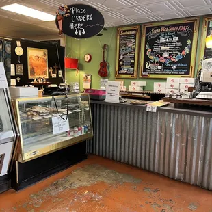 the interior of a bakery