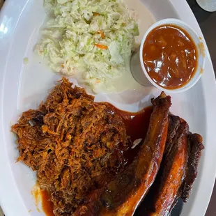 ows pulled pork, coleslaw, and coleslaw