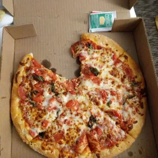 Margarita pizza with pepperoni.