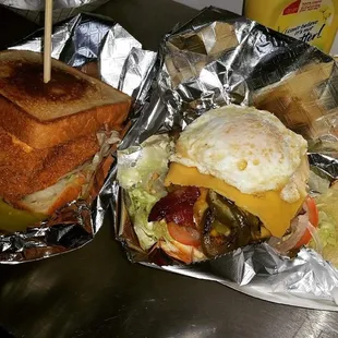  sandwich and a fried egg