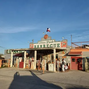 Outside the restaurant