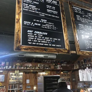 Menu and counter where you order