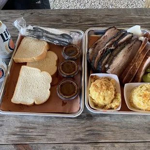 3 meat BBQ plate w/ double brisket