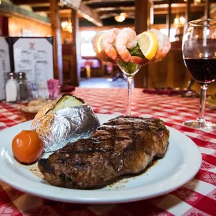Shrimp Cocktail - Large Rib Eye - Baked Potato