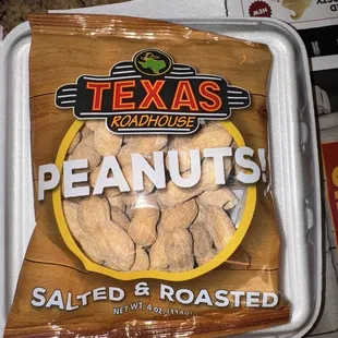 Complimentary bag of peanuts...