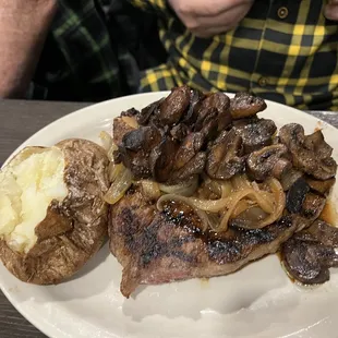 Porterhouse steak  24 oz baked potato  plain