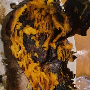 Burnt sweet potato