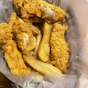 Chicken tenders and fries