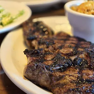 Ribeye, Caesar Salad, Seasoned Rice