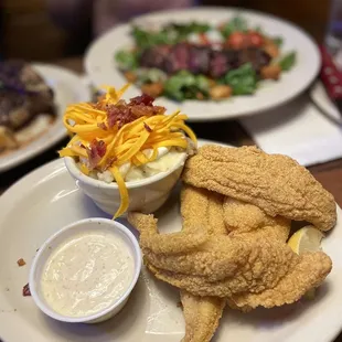 Fried Catfish (4 Piece) with Tartar Sauce &amp; Loaded Mashed Potatoes