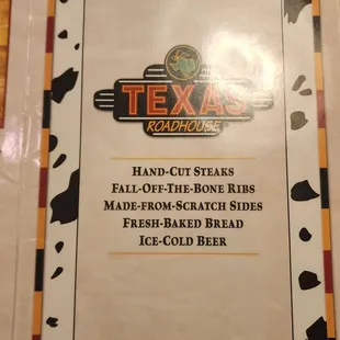 menu