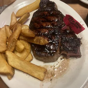 18 oz rib eye steak cooked medium
