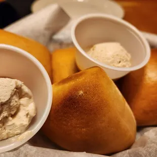 Warm bread with whipped butter