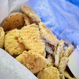 a basket of fried food