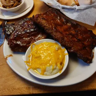 My full slab of Ribs with loaded mashed potatoes $24.49. They forgot the bacon but came back with a big bowl for us.