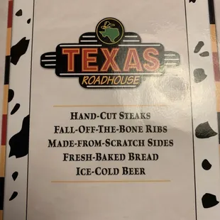 Menu cover