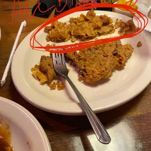 Country Fried Sirloin. Half of it is thick flavorless breading. Disgusting and no on eats it.