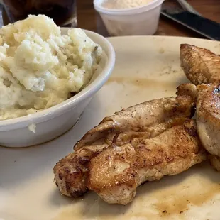 kids grilled chicken and mashed potatoes