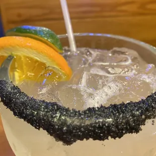 The legend margarita with black lava salt