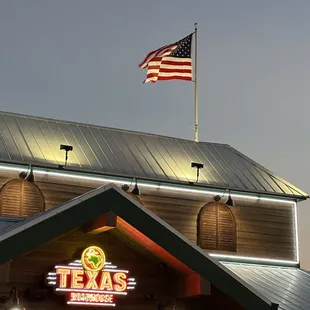 a flag on top of the building