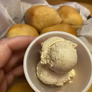 Their complimentary bread and what I call &quot; the ice cream of butter&quot;