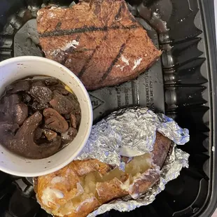 My dinner. Sirloin, mushrooms &amp; baked potato