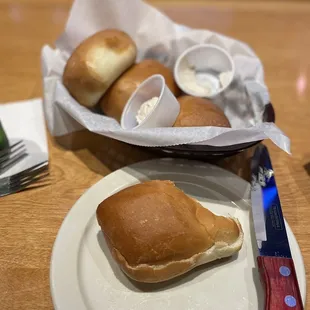 Delicious warm bread with cinnamon butter