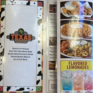 the menu for the restaurant