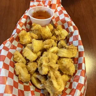 Fried calamari. It was tough. Not great.