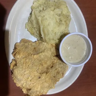 Chicken fried steak with mashed potatoes and gravy