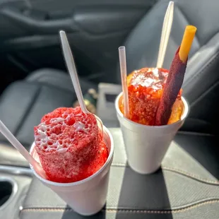 Mangonada shaved ice, Strawberry and cream shaved ice