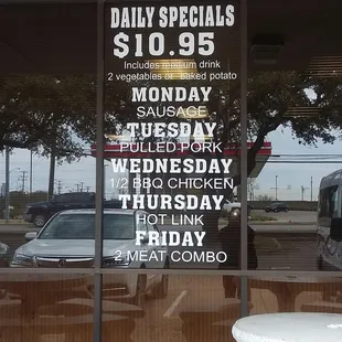 Daily specials