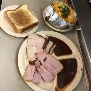 Two-meat combo. Turkey and ham