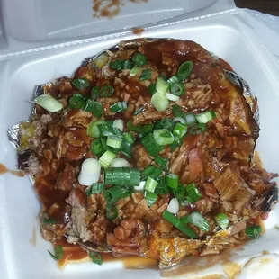 Over stuffed potato with brisket