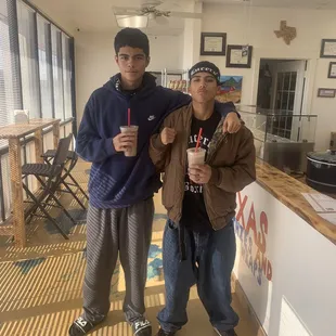 Some of the Luceros Boxing team having their smoothies