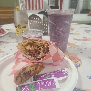 BBQ Chicken Wrap in Tomatoe Basil Tortilla