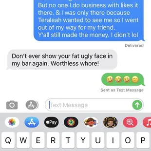 a text message sent to a customer