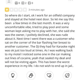 Another complaint about the bar and its co owner.