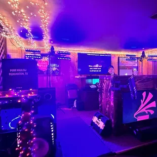 Karaoke stage at bar