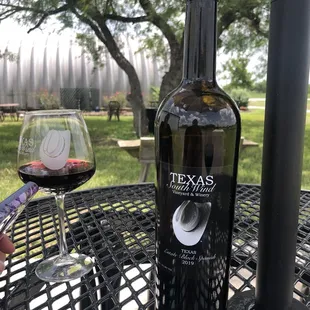 Their estate wine and nice outdoor area. The wine dog&apos;s name is Maya in case you see her.