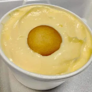 our homemade banana pudding, a delectable treat with fresh bananas and creamy, vanilla-flavored custard. A must-try dessert at Texas Star BB