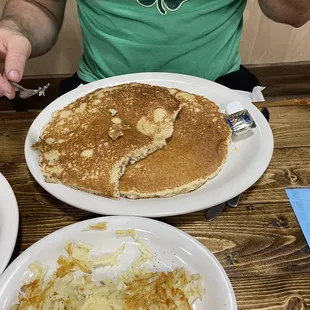 Pancakes. Extra side of hash browns.