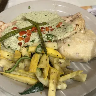 Chicken with basil pesto sauce - tasted great!