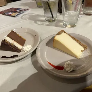 Dessert Options: Marbled Chocolate Mousse Cake and Cheesecake