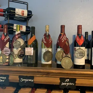 a selection of wine bottles