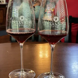 two glasses of red wine